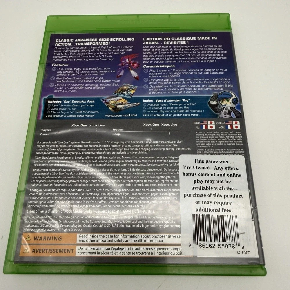 Mighty No 9 Xbox One Complete CIB Tested Working Kids Game